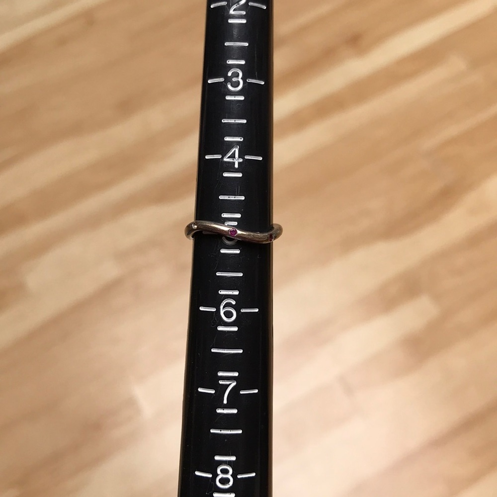 Dainty Wave Ring Tiny Ruby - image 2